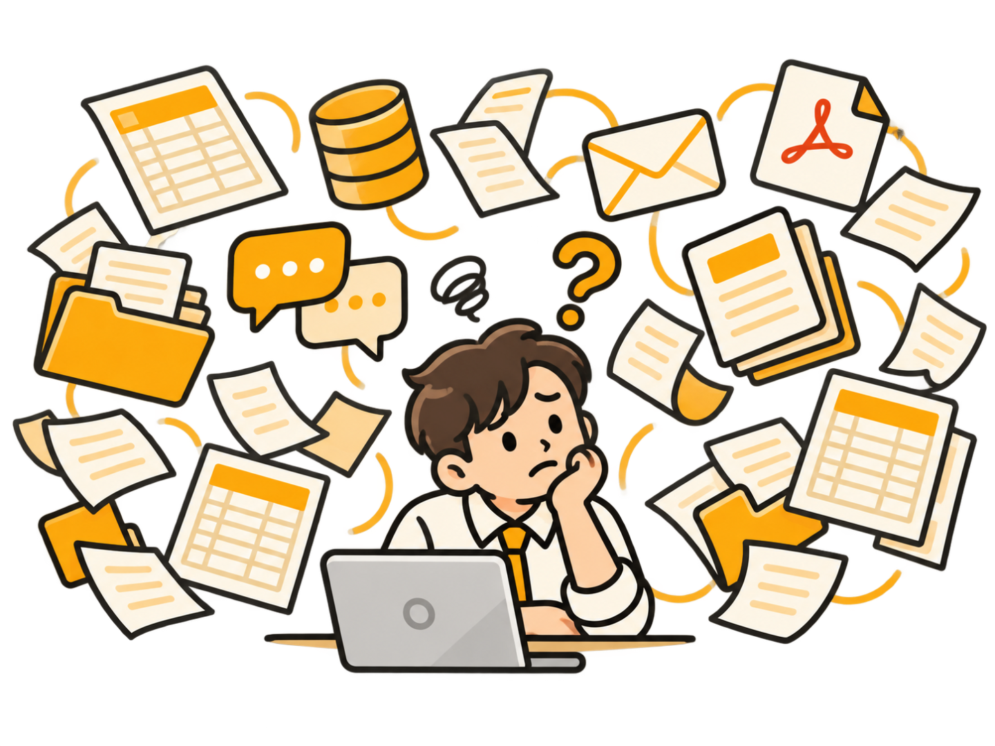 企業資料分散在 ERP、CRM、Excel、LINE、Email 與各種文件中
